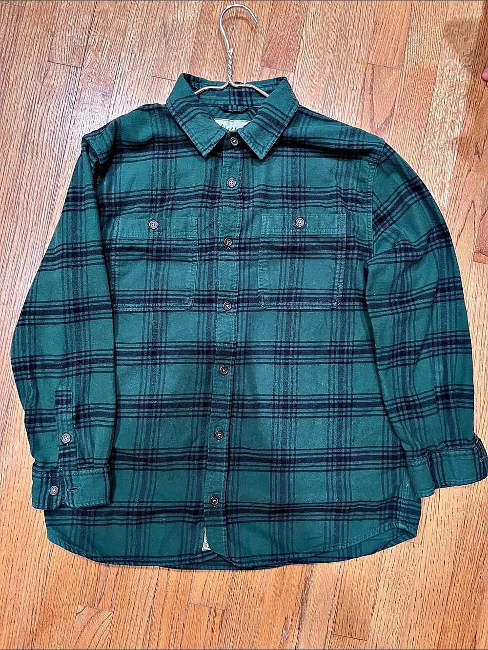 Alpine Design Plaid Cotton Button Down in Green & Black